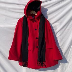 Outdoor Spirit Pea coat with black scarf plus
